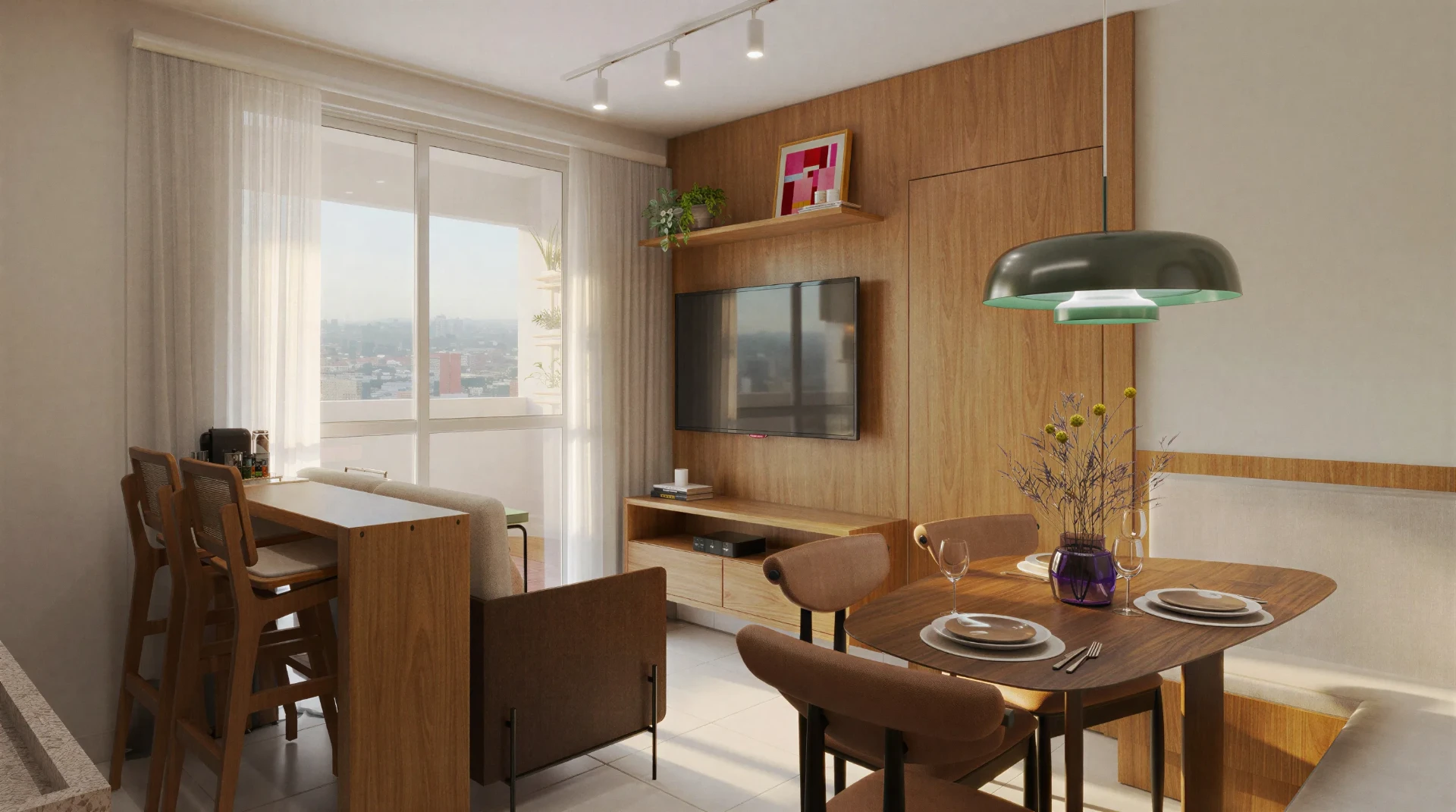 Sala com vista e varanda